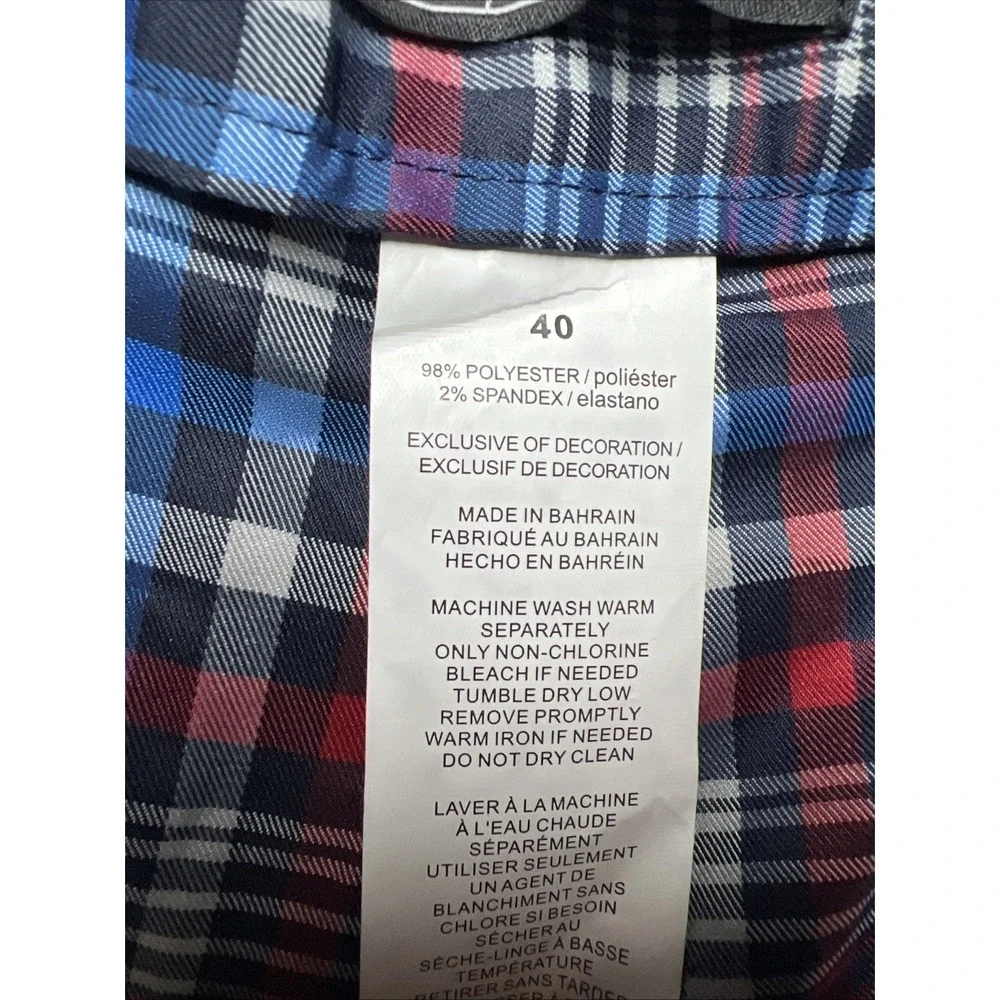 Callaway Golf Shorts Plaid Check Multicolored Men's 40 Pockets Chinos